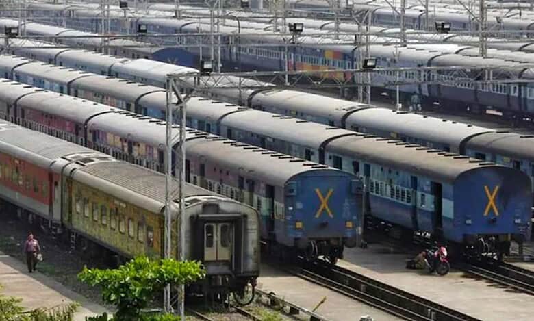 The image displays a picture of Indian Railways