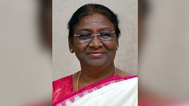 The image displays a picture of President Droupadi Murmu