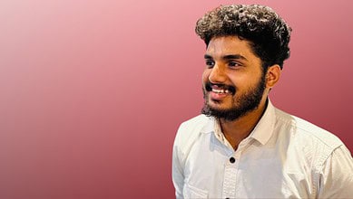 The image displays a picture of Kerala journalist Rejaz M Sheeba Sydeek