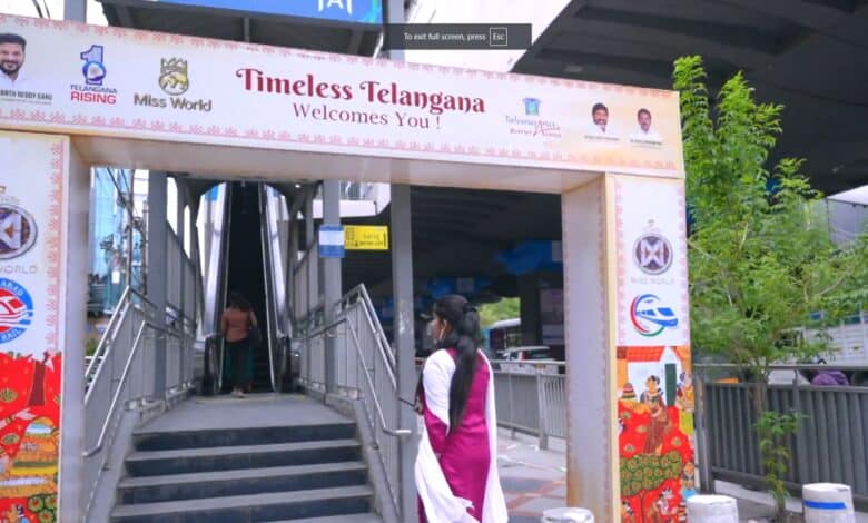 Hyderabad Metro stations promote Miss World 2025