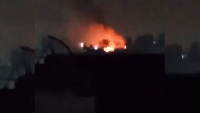 Screengrab from purported video of India's attack on attack on Pakistani airbase.