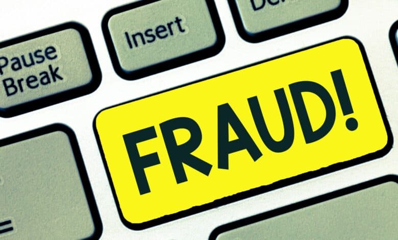 Representational Image of fraud written on keypad