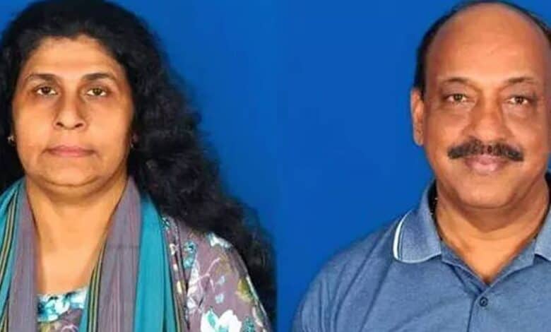 Image of Indian expat couple, 59-year-old Pankajakshan and 53-year-old Shajitha.