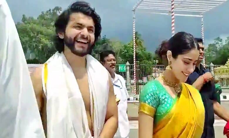 Janhvi Kapoor and Shikhar Pahariya in Tirupati