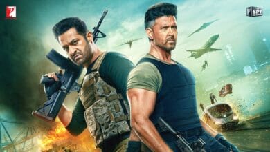 War 2 poster featuring Hrithik Roshan and Jr NTR