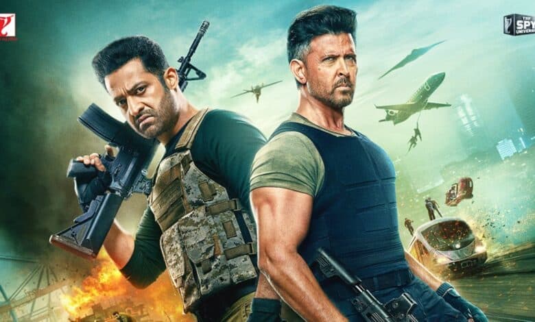 War 2 poster featuring Hrithik Roshan and Jr NTR
