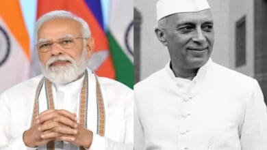 Prime Minister Narendra Modi and Former Prime Minister Jawaharlal Nehru