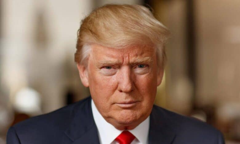 The image of a United States (US) President Donald Trump