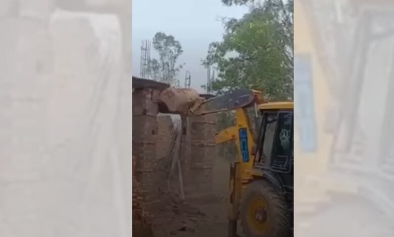 Image of under-construction mosque in UP demolished on May 29.