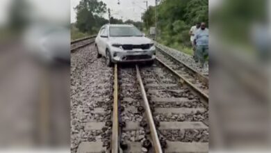 Woman drives car on railway track near Shankarpally, triggers panic