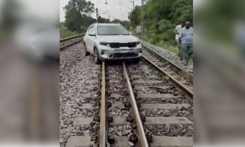 Woman drives car on railway track near Shankarpally, triggers panic