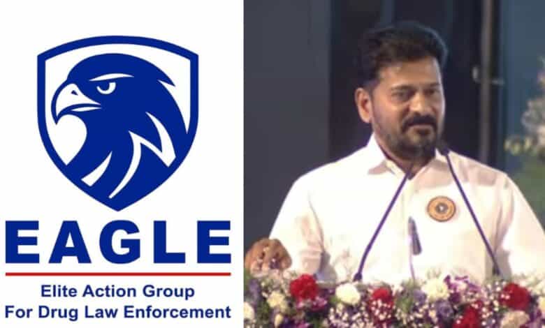 Telangana Cm Revanth Reddy announces formation of 'EAGLE' an elite action group to deal with the drugs menace in the state.