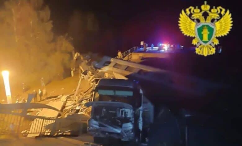 Russia: 7 dead as train derails after bridge collapse near Ukraine border