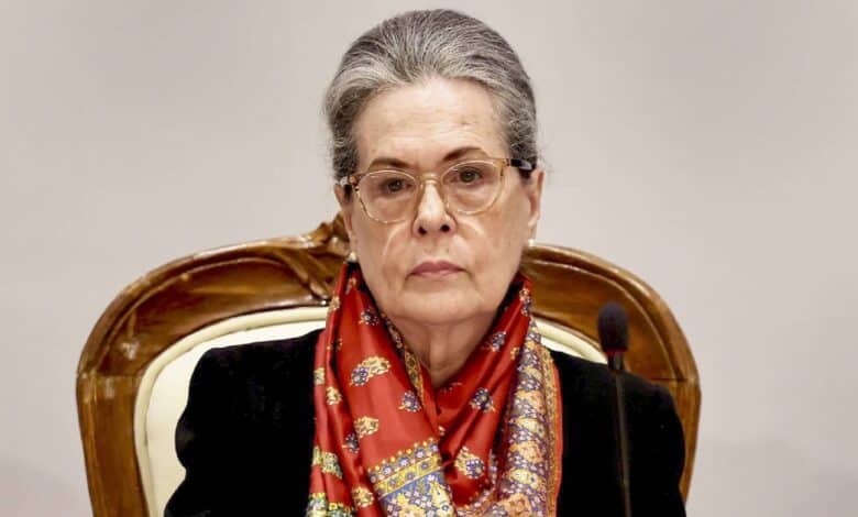 The image of a Congress Parliamentary Party chairperson Sonia Gandhi.