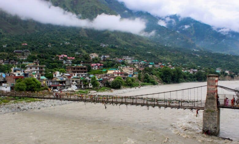 Swollen beas river following heavy monsoon rainfall, in Kullu district, Himachal Pradesh, Sunday, June 29.