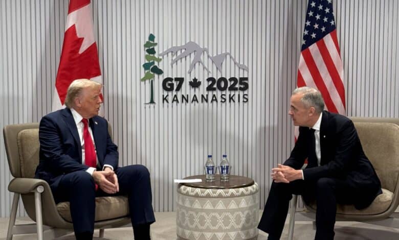 _US President Trump and Canada PM Carney
