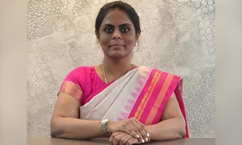 The image displays a picture of IAS officer and TGSWREIS secretary Alugu Varshini