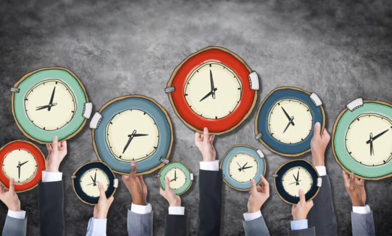 The image displays a picture of working hours
