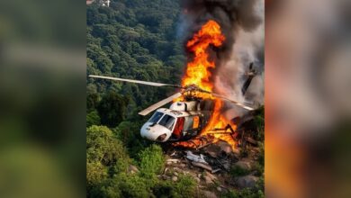A helicopter, en route from Kedarnath Dham to Guptkashi, crashed with seven people on board early Sunday morning in the Gaurikund area of Uttarakhand's Rudraprayag district.