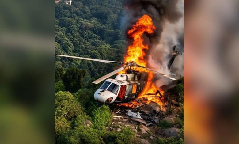 A helicopter, en route from Kedarnath Dham to Guptkashi, crashed with seven people on board early Sunday morning in the Gaurikund area of Uttarakhand's Rudraprayag district.