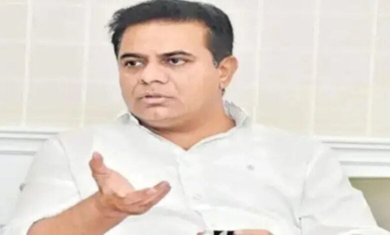 BRS working president KTR addresses a meeting