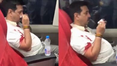 A profusely bleeding Vande Bharat passenger who was assaulted by a BJP MLA in Madhya Pradesh