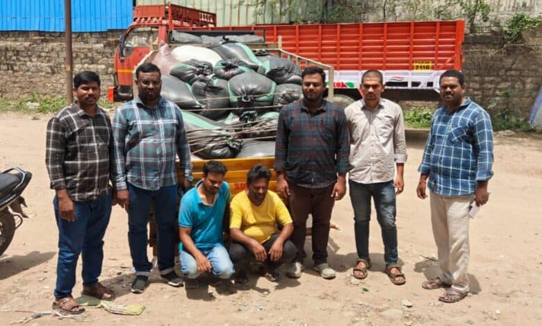 Officials busted a PDS grain racket in Hyderabad. Two persons were arrested