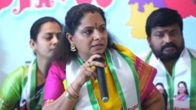 BRS MLC K Kavitha addresses the media regarding Telangana government's debt