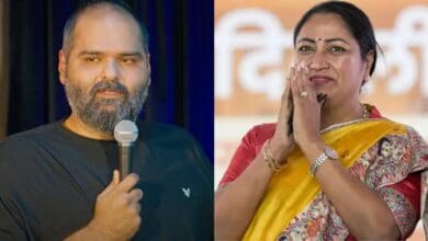 Kunal Kamra (left) and Delhi CM Rekha Gupta