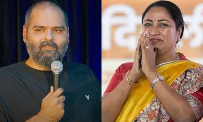 Kunal Kamra (left) and Delhi CM Rekha Gupta