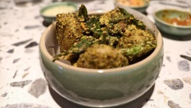 Coffee Sangham: This new space offers Telugu flavurs with a twist. Image of pistachio idly.