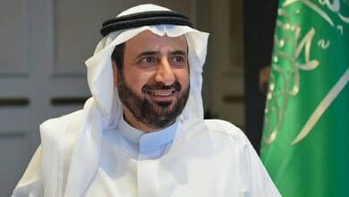 The image of Saudi Minister of Haj and Umrah, Dr Tawfiq bin Fawzan Al-Rabiah, dressed in traditional Saudi attire.