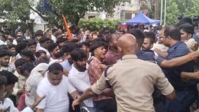 Several people came to the place in large numbers to offer prayers at the temple in Banjara Hills