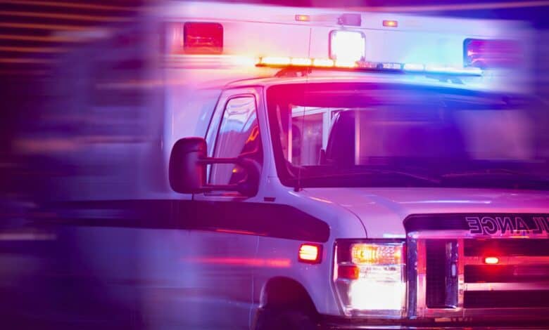 Blurry image of an ambulance for a Bihar gang rape story