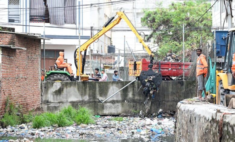 HYDRAA removes 50 truckloads of garbage from Balkapur nala on July 25