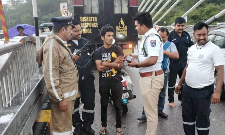 Man attempts suicide at Durgam Cheruvu in Hyderabad.
