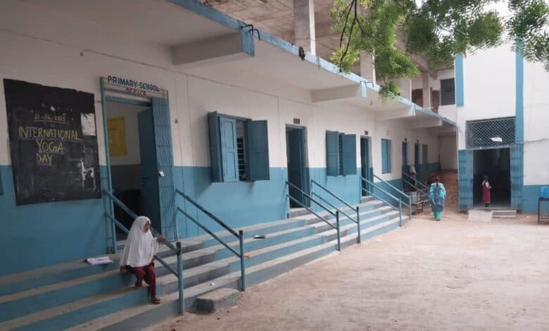 Hyderabad govt school lacks classrooms, students forced to sit on floor