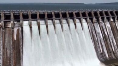 Fourteen crest gates of Nagarjuna Sagar dam lifted