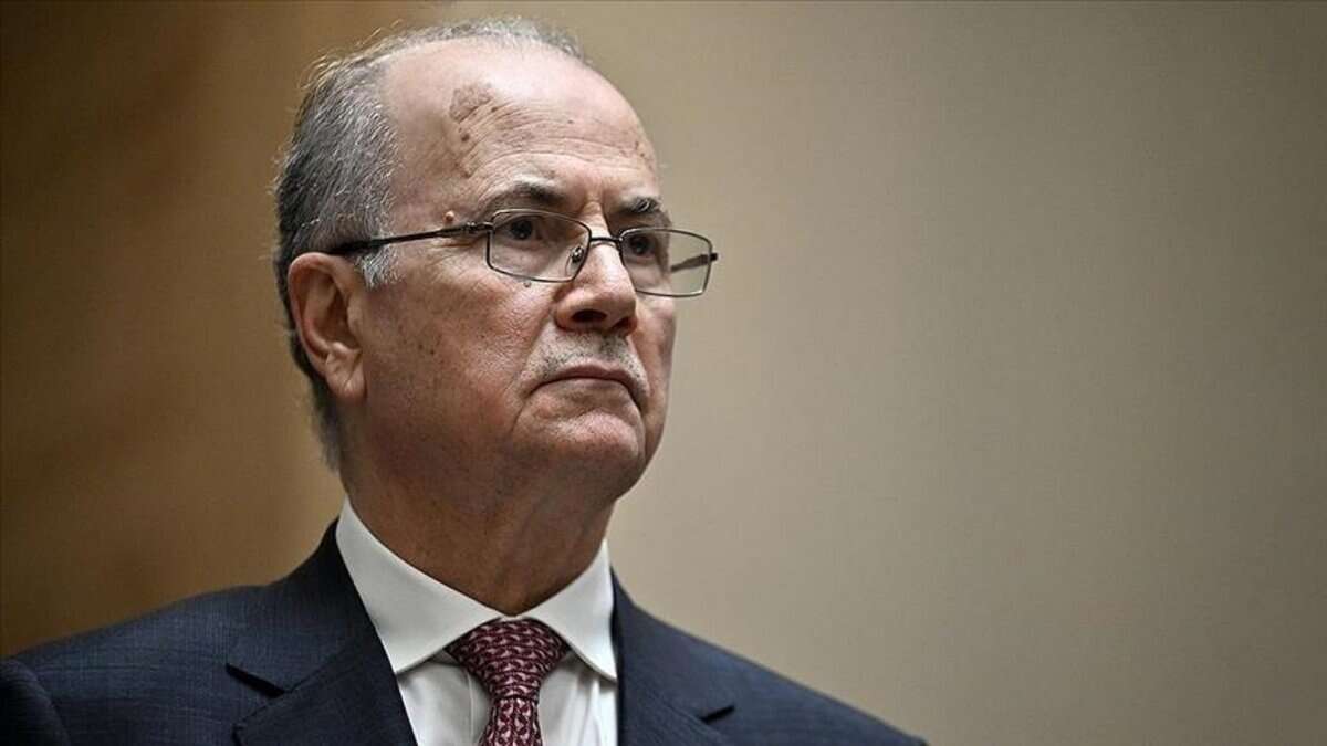 The image of a Palestinian Prime Minister Mohammad Mustafa