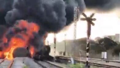 Train catches fire in Tamil Nadu