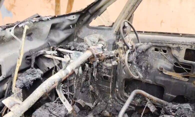 Car burnt in Hyderabad