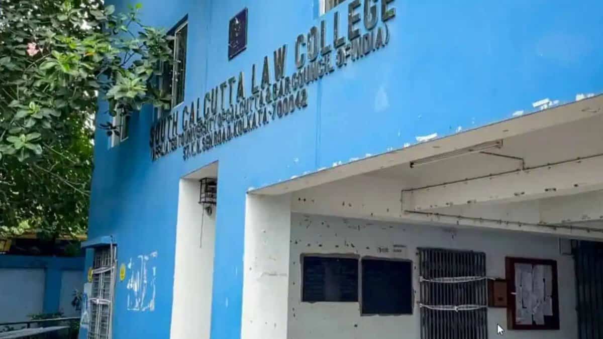 Kolkata: The premises of the South Calcutta Law College where a student was allegedly raped by her two seniors and a former student of the educational institute, in Kolkata, Friday, June 27, 2025. The three accused were arrested on Thursday night in connection with the case, according to officials. (PTI Photo)(PTI06_27_2025_000204B)