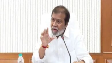 Telangana health minister C Damodar Raja Narasimha addresses a meeting