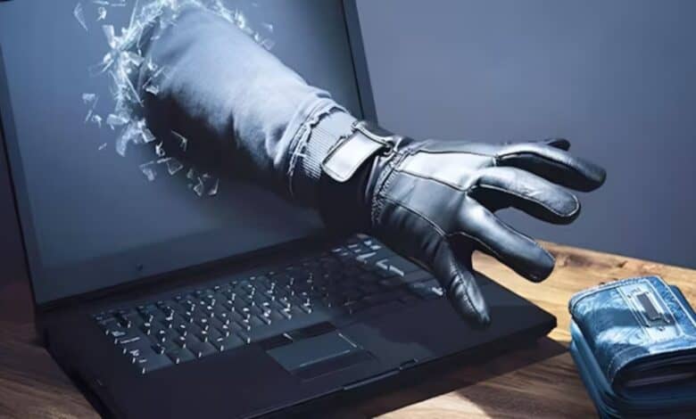 The image displays a picture of a representational image of cybercrime.