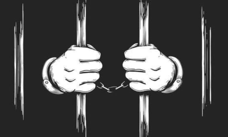 An image of an arrested person used for representational purpose