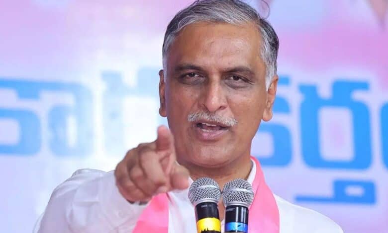 BRS MLA Harish Rao addresses a gathering