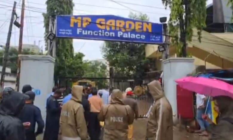Telangana Housing Board officials at the MP Garden Function Hall in Hyderabad's Mehdipatnam
