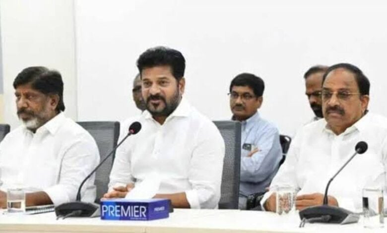 Telangana CM Revanth Reddy heads a cabinet meeting