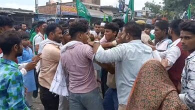 Hindus and Muslims fight during a Muharram procession in UP's Kushinagar on Sunday