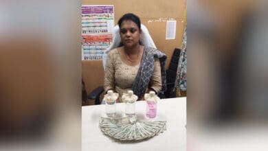 M Sudha, a government officer working in Madhapur, was arrested for demanding bribe